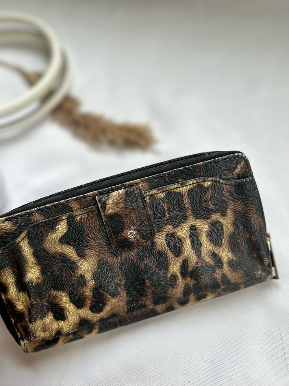 Leopard Print Women's Clutch Wallet - Brown